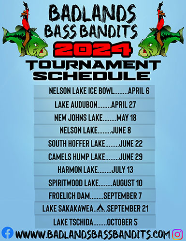 badlands bass bandits tournament schedule bass fishing north dakota